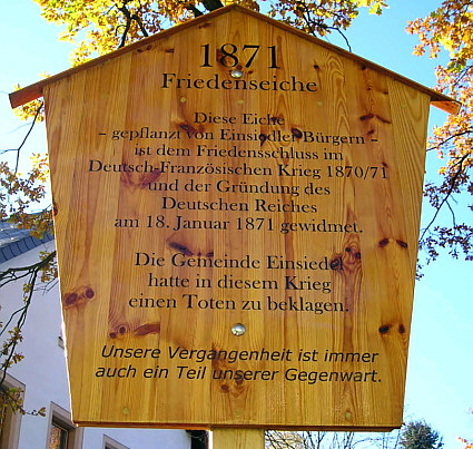 Ortstafel Friedenseiche